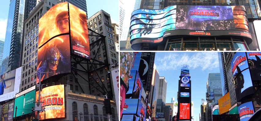 Montage of times square takeover.